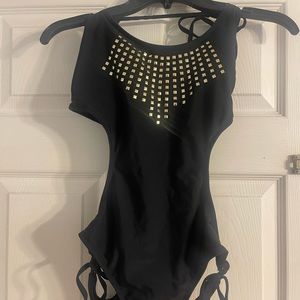 Sexy black one piece with back out